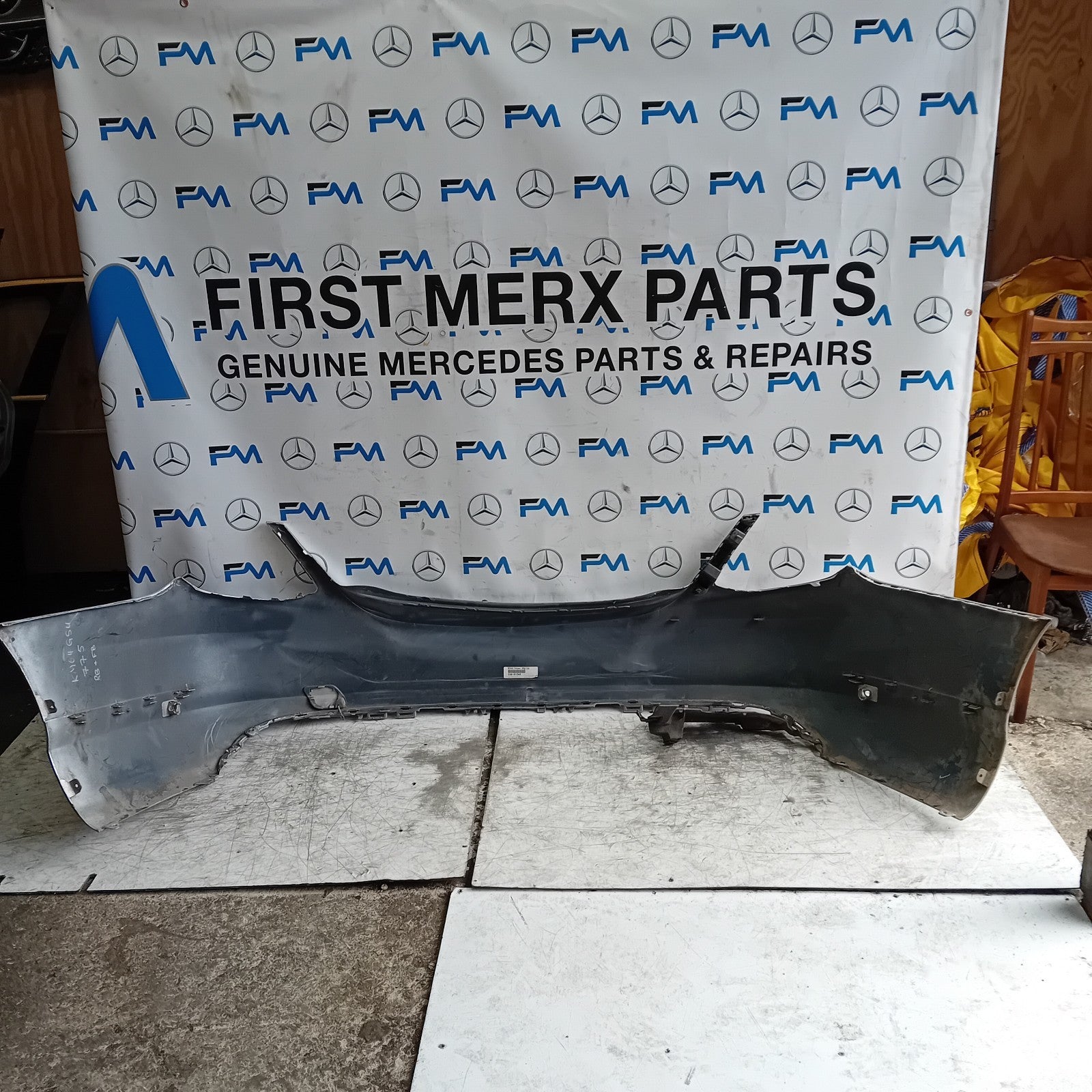 MERCEDES C-CLASS W205 SLN REAR BUMPER 2014 SILVER A2058850138 FMX44