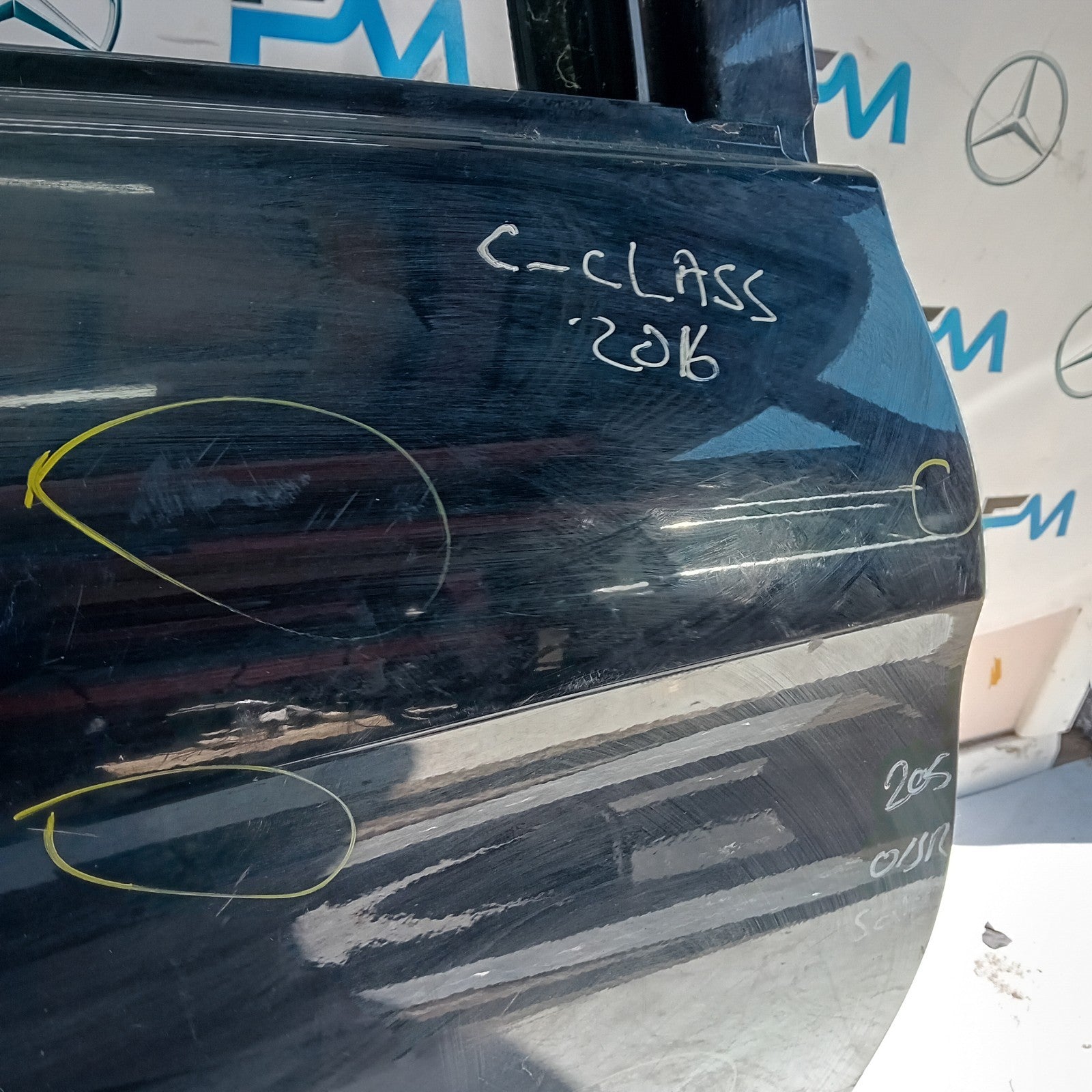 MERCEDES C-CLASS S205 SLN DRIVER REAR DOOR OSR BLACK 2014 ON  FMD454