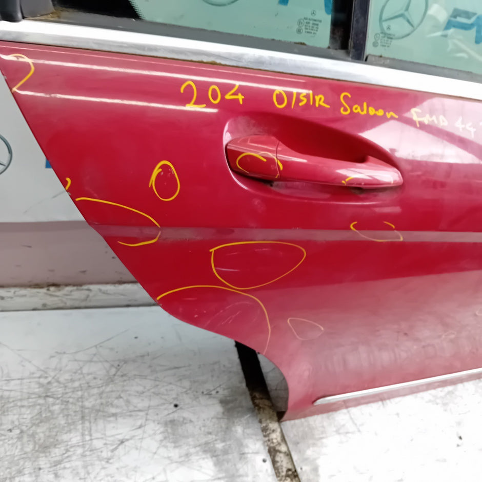 MERCEDES C-CLASS W204 SLN DRIVER REAR DOOR OSR RED 2008-2014 COMPLETE FMD447