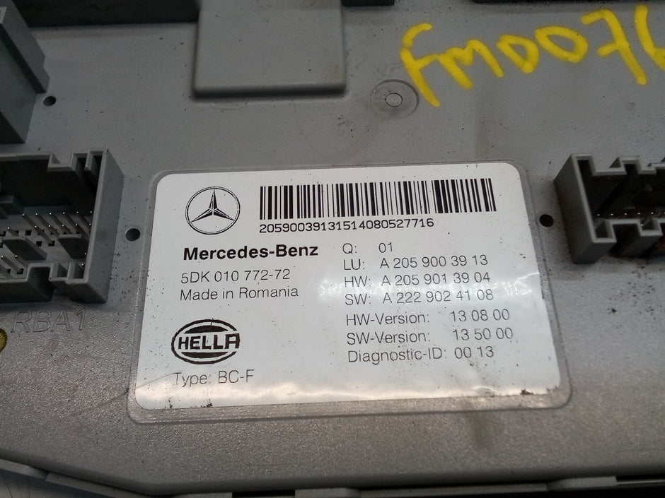 MERCEDES C-CLASS REAR SAM CONTROL MODULE W205 A2059003913 FM00769