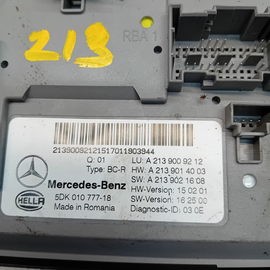MERCEDES E-CLASS REAR SAM CONTROL MODULE W213 A2139009212 FM00840 (DAMAGED)