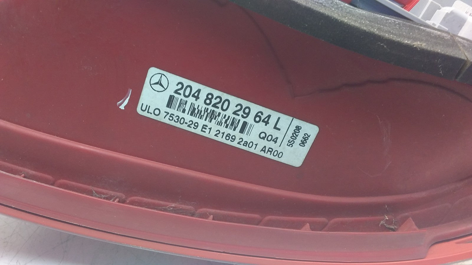 MERCEDES C-CLASS W204 PASSENGER SIDE NS REAR TAIL LIGHT A2048202964 2008 FMT105