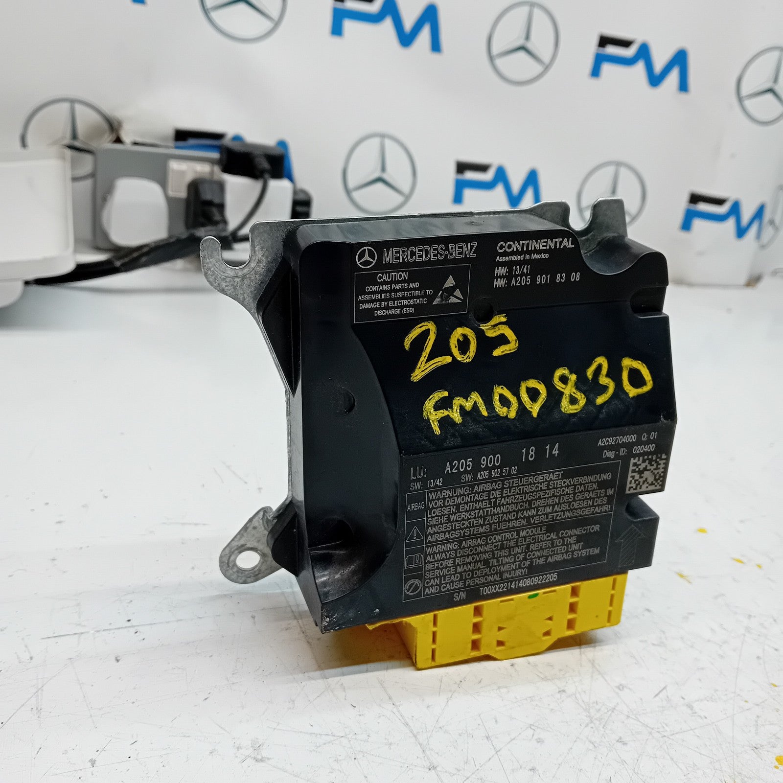 MERCEDES C-CLASS AIRBAG CONTROL MODULE W205 A2059001814 FM00830