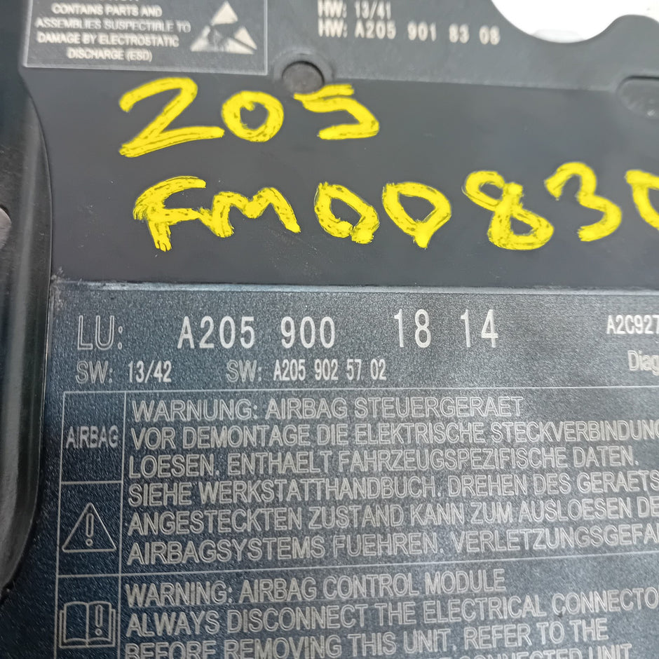 MERCEDES C-CLASS AIRBAG CONTROL MODULE W205 A2059001814 FM00830