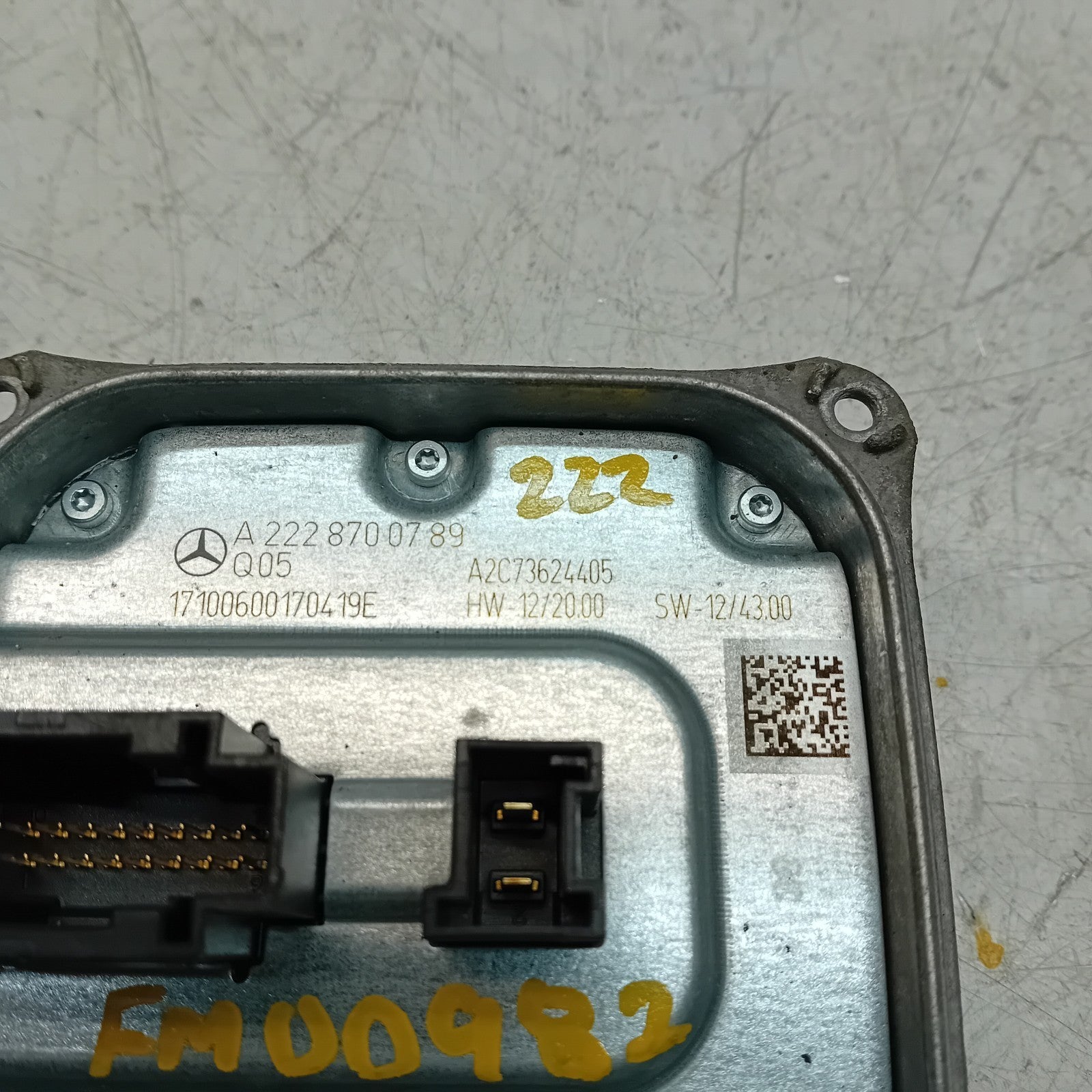 MERCEDES S-CLASS W222 HEADLIGHT CONTROL UNIT A2228700789 FM00982