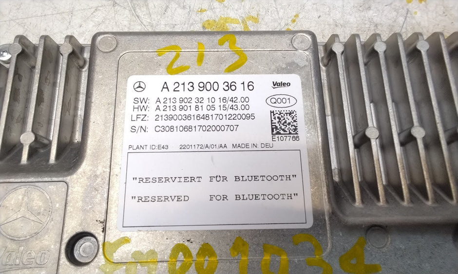 MERCEDES E-CLASS W213 BLUETOOTH PARKING CONTROL MODULE A2139003616 FM001034