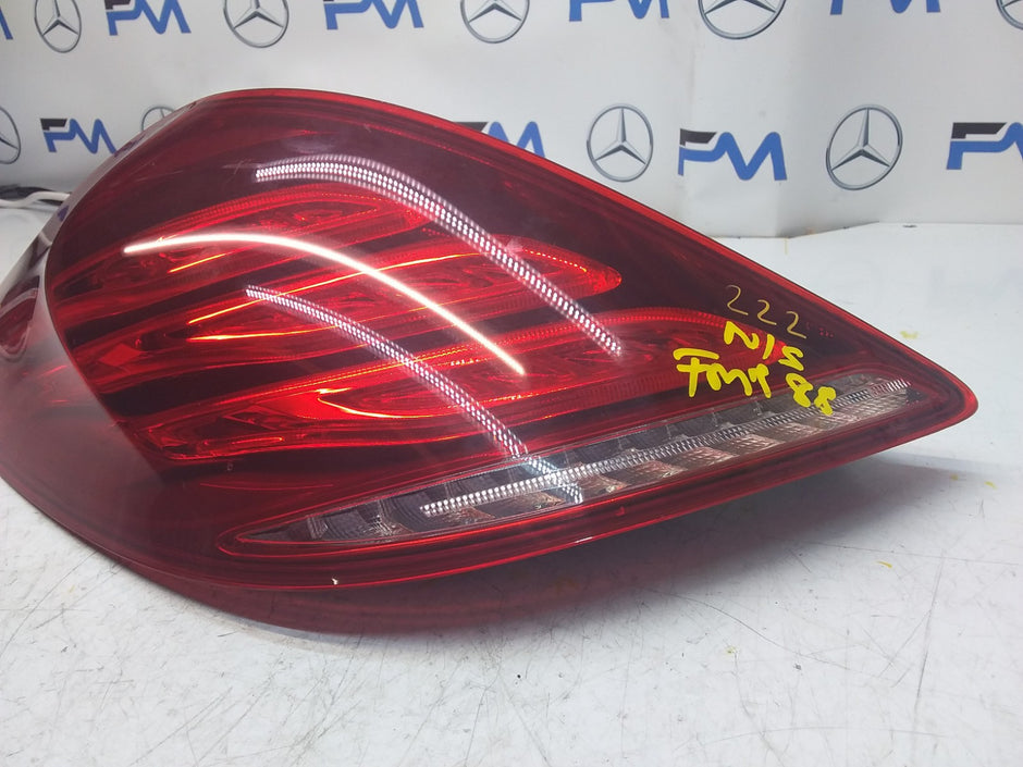 MERCEDES S-CLASS W222 REAR PASSENGER N/S TAIL LIGHT A2229065401 2016 FMT88