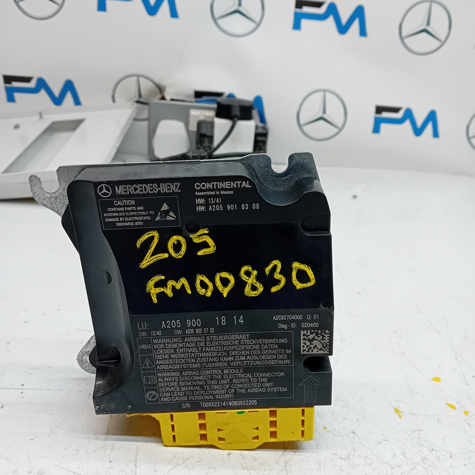 MERCEDES C-CLASS AIRBAG CONTROL MODULE W205 A2059001814 FM00830