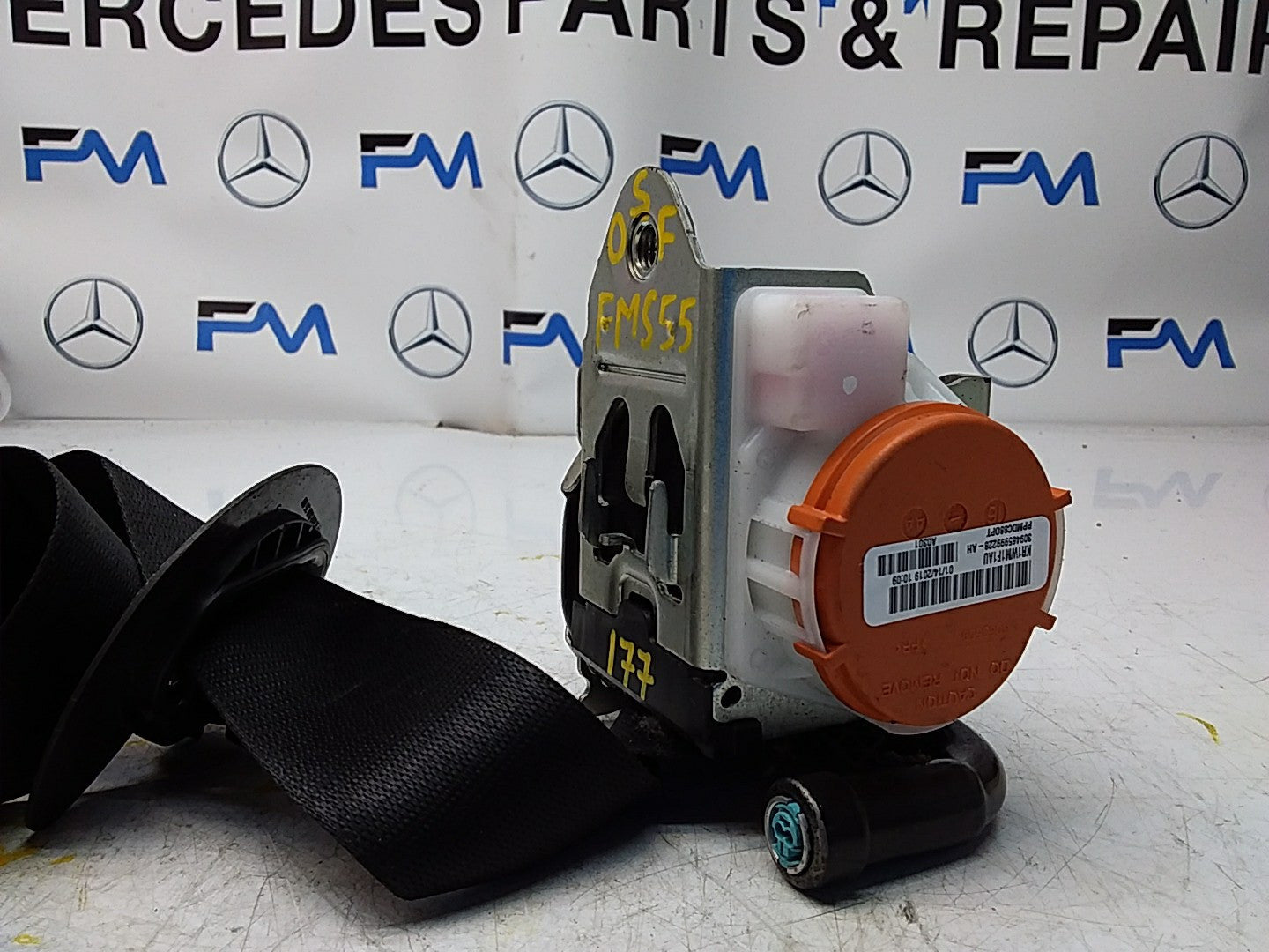 MERCEDES A CLASS  FRONT RIGHT SEAT BELT WITH PRETENSIONER A1778600800 FMS55 OSF