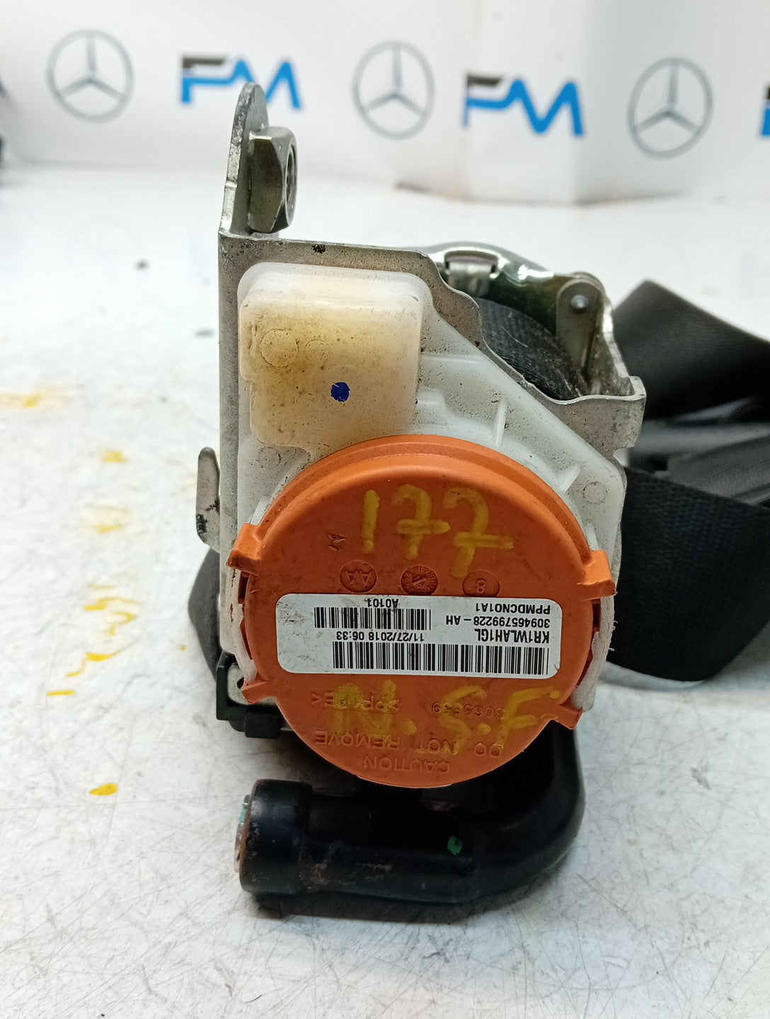 MERCEDES A CLASS  FRONT LEFT SEAT BELT WITH PRETENSIONER A1778600700 FMS73 NSF