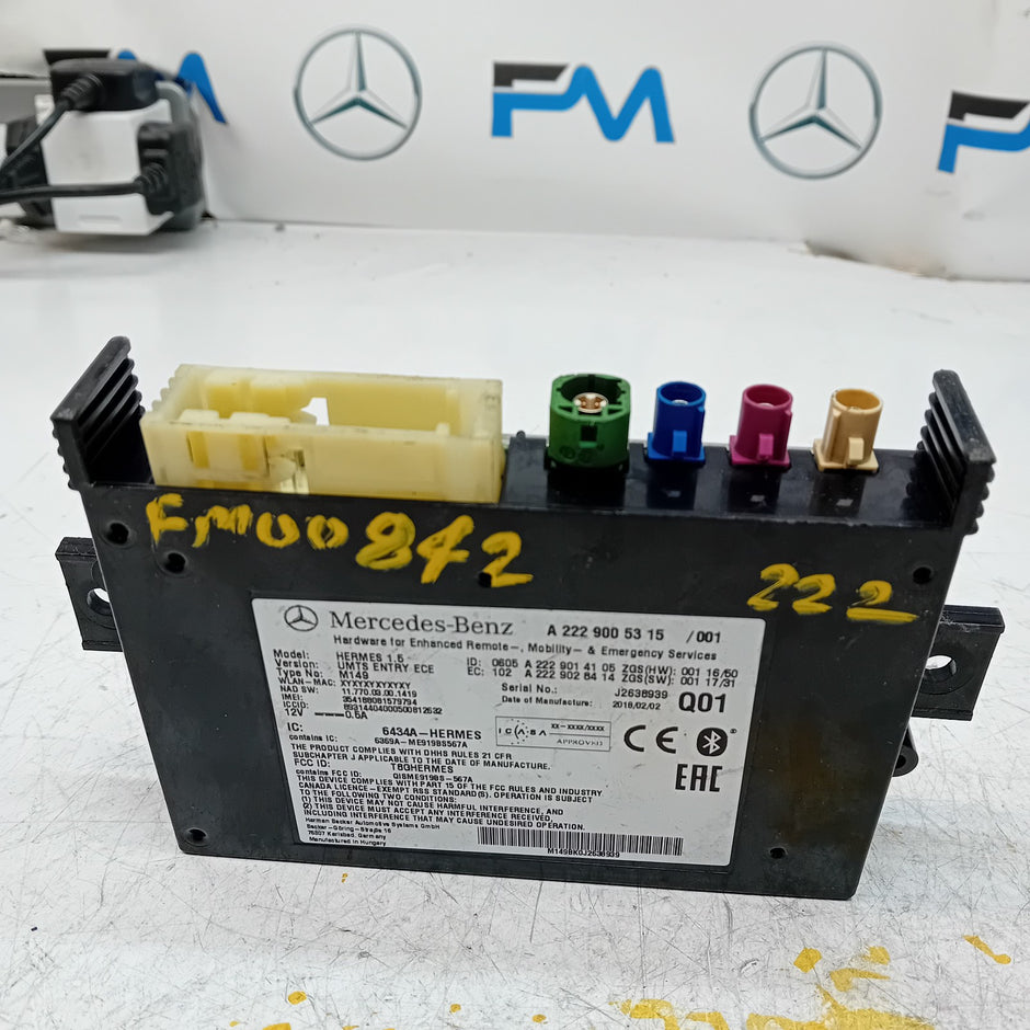 Mercedes W213 Bluetooth Hermes LTE Control Unit Module A2229005315  FM00842