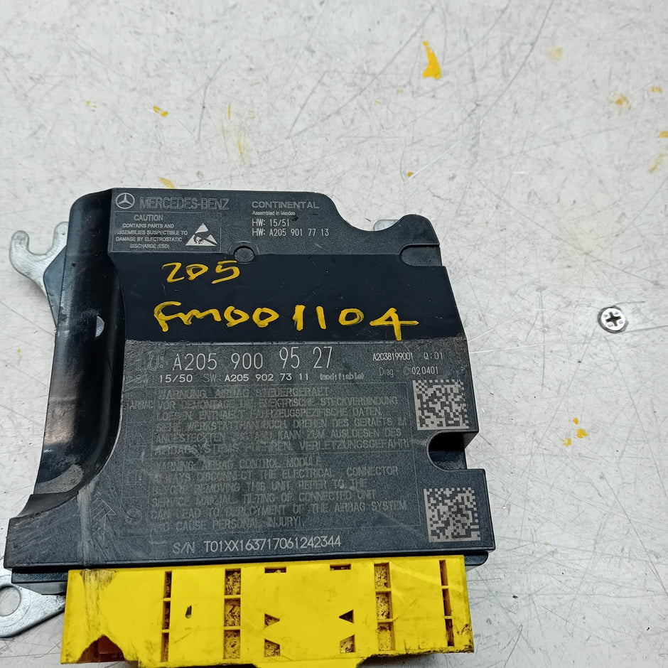 MERCEDES C-CLASS AIRBAG CONTROL MODULE W205 A2059009527 FM001104