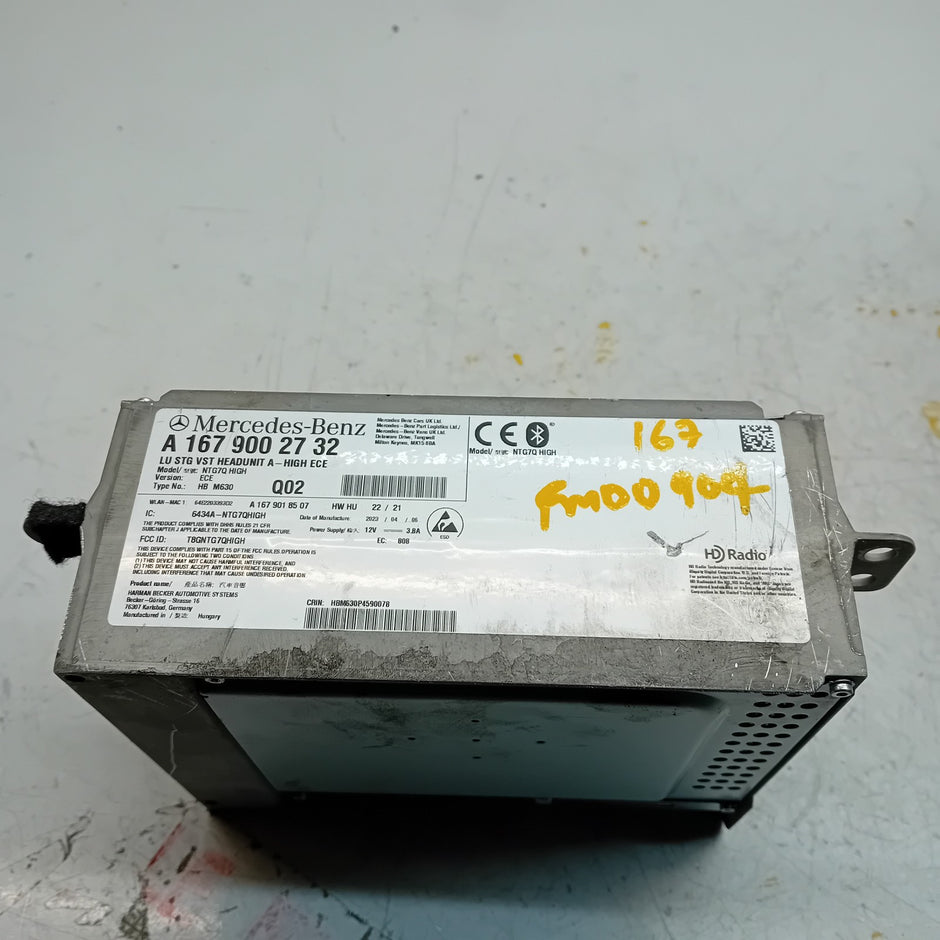 MERCEDES BENZ M-CLASS W167 RADIO SAT HEAD UNIT NTG7Q HIGH A1679002732 FM00904