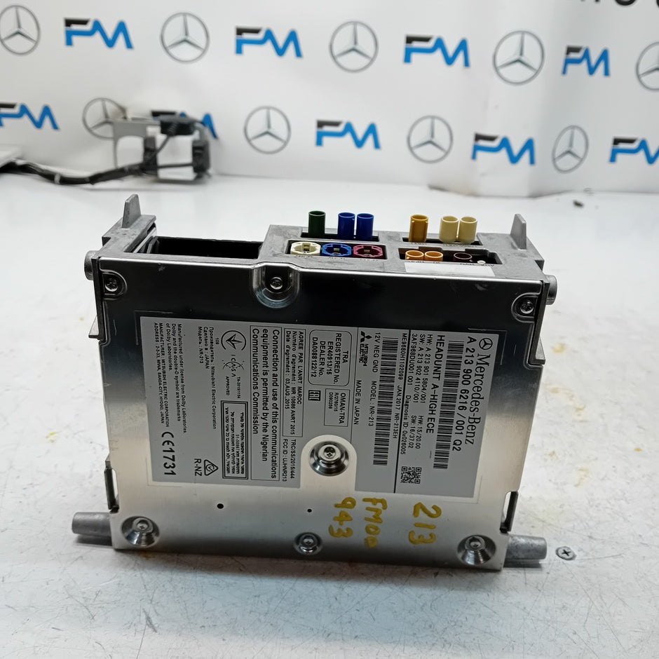 MERCEDES BENZ E-CLASS W213 2017 RADIO CD STEREO HEAD UNIT A2139006216 FM00943