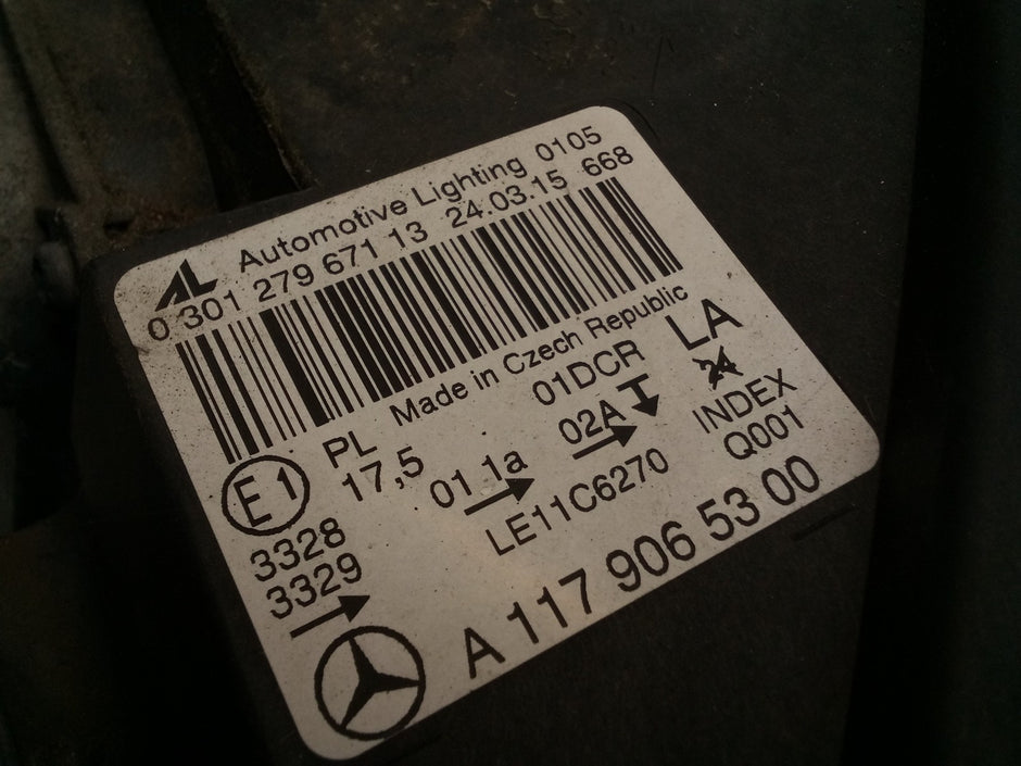 MERCEDES CLA W117 HEADLIGHT PASSENGER NS LEFT A1179065300 2015 FMH172