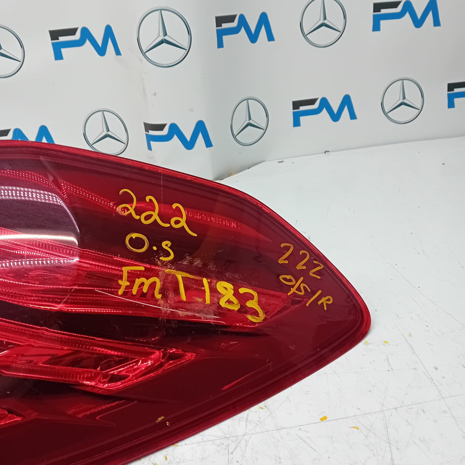 MERCEDES S-CLASS W222 DRIVER SIDE OS REAR TAIL LIGHT FMT183 2016 A2229065501