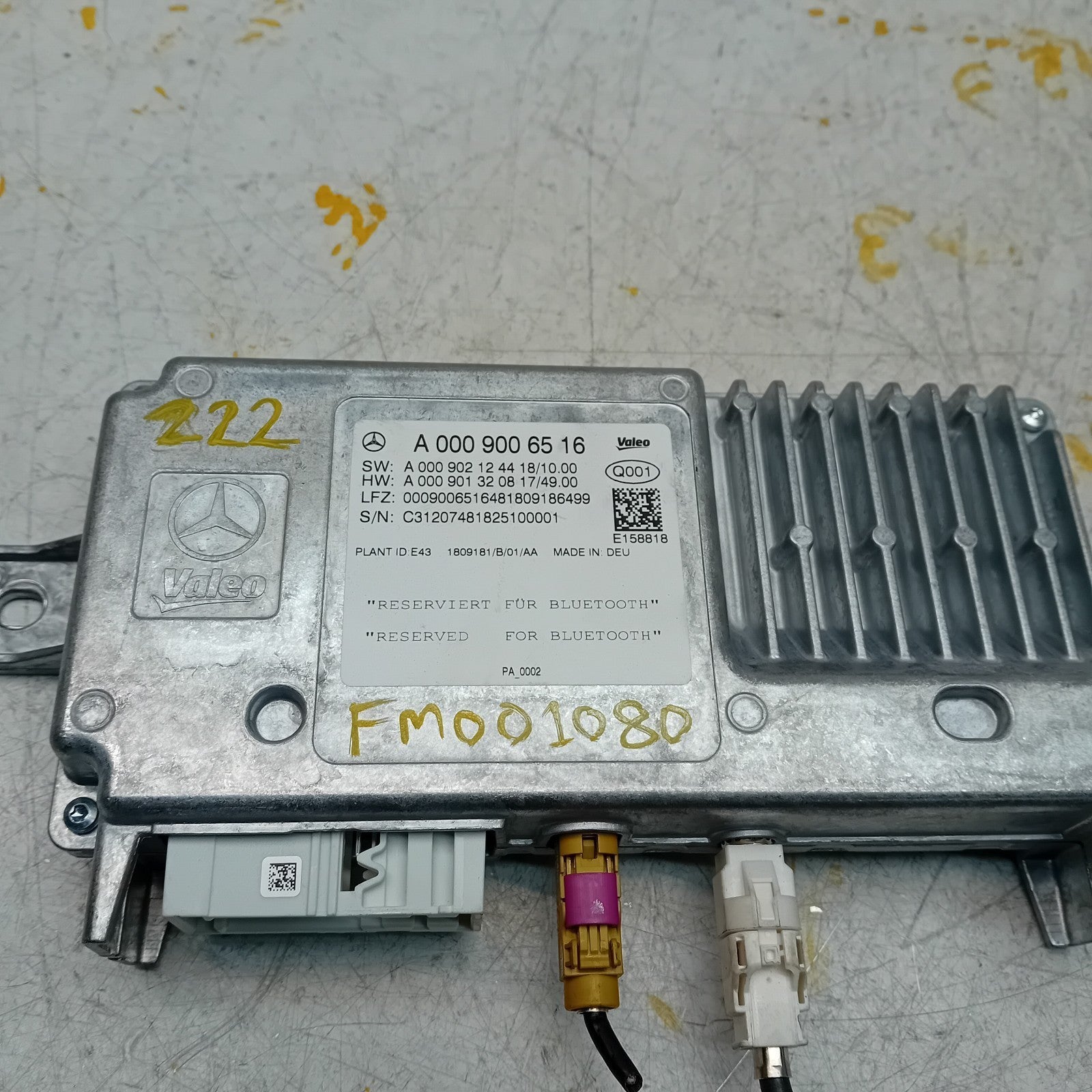 MERCEDES C S-CLASS W222 W205 BLUETOOTH PARKING CONTROL A0009006516 FM001080