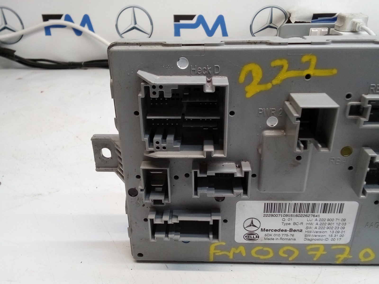 MERCEDES S-CLASS REAR SAM CONTROL MODULE W222 A2229007109 FM00770