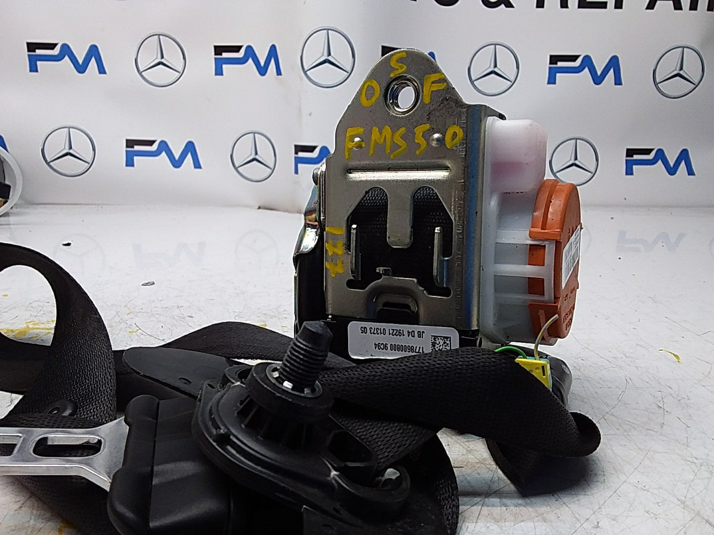 MERCEDES A CLASS  FRONT RIGHT SEAT BELT WITH PRETENSIONER A1778600800 FMS50 OSF