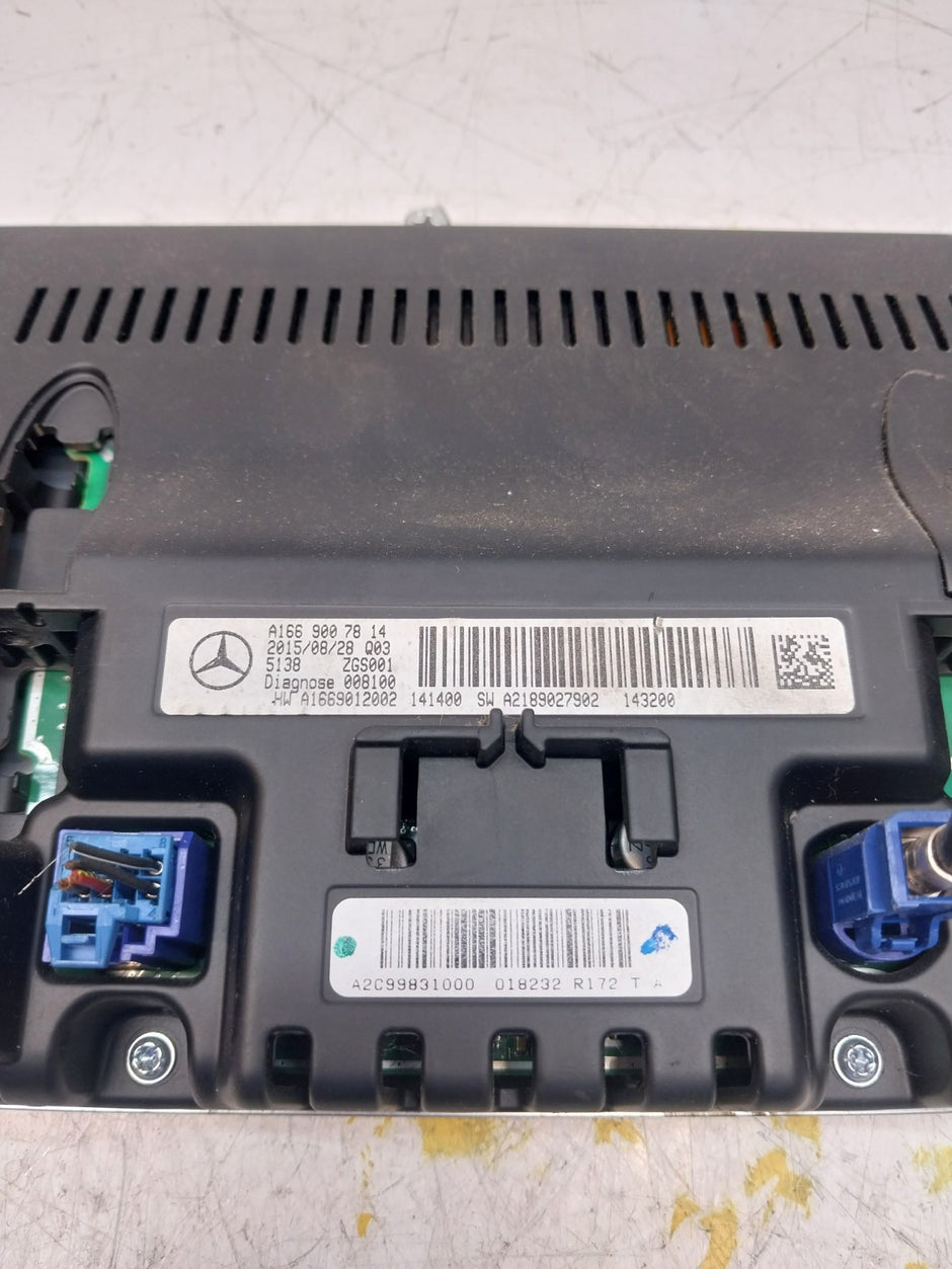 MERCEDES ML/M-CLASS W166 DISPLAY SCREEN A1669007814 2015 FM00724