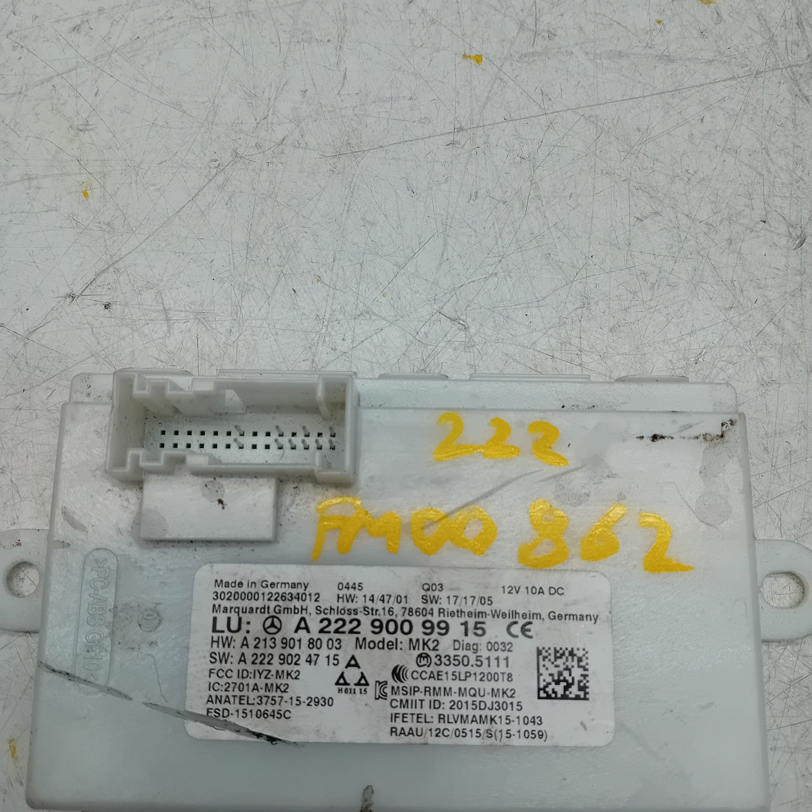MERCEDES BENZ S-CLASS KEYLESS GO CONTROL UNIT W222 A2229009915 FM00862