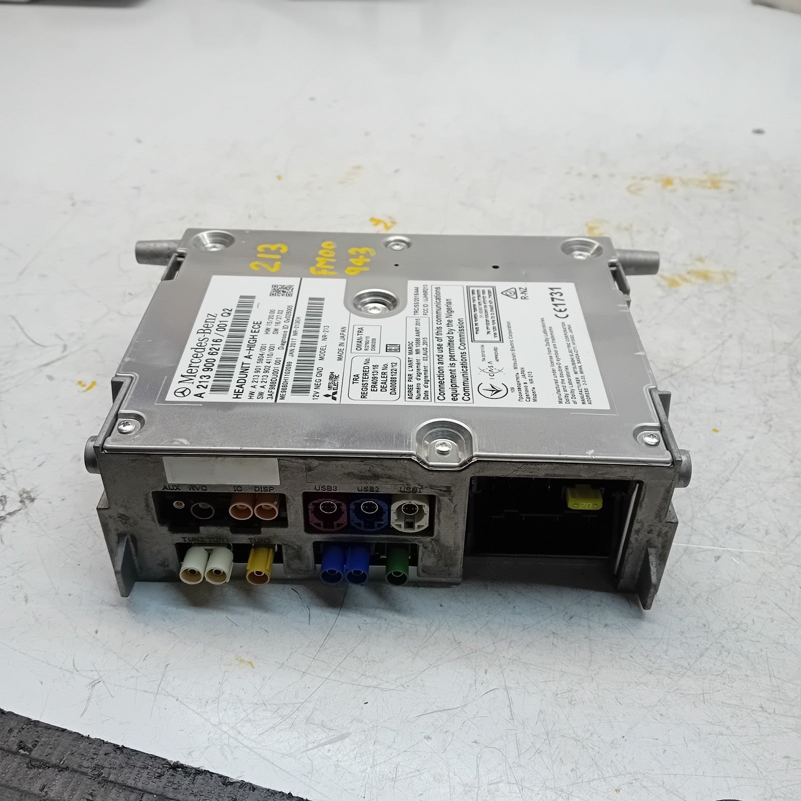 MERCEDES BENZ E-CLASS W213 2017 RADIO CD STEREO HEAD UNIT A2139006216 FM00943