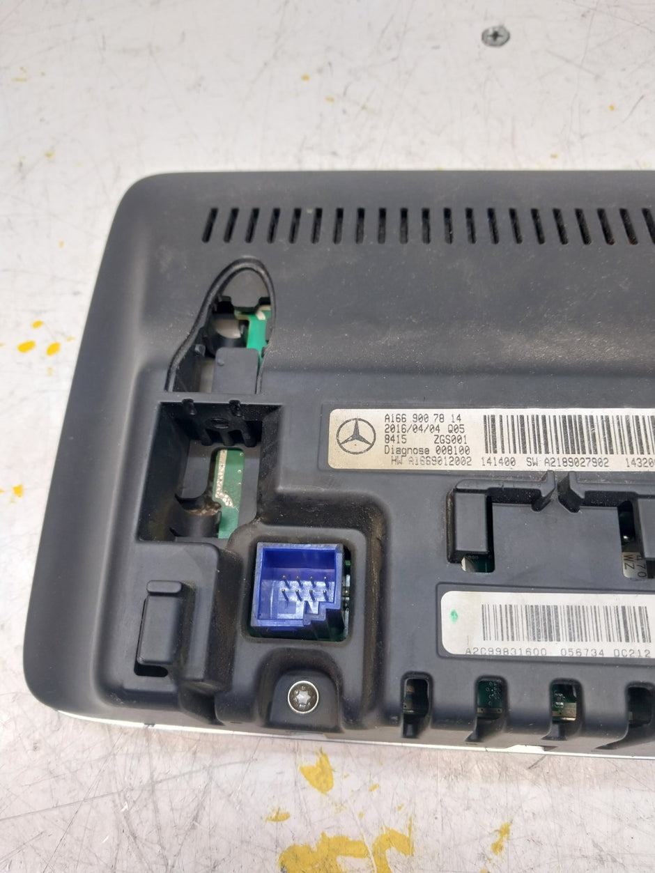 MERCEDES ML/M-CLASS W166 DISPLAY SCREEN A1669007814 2016 FM00722
