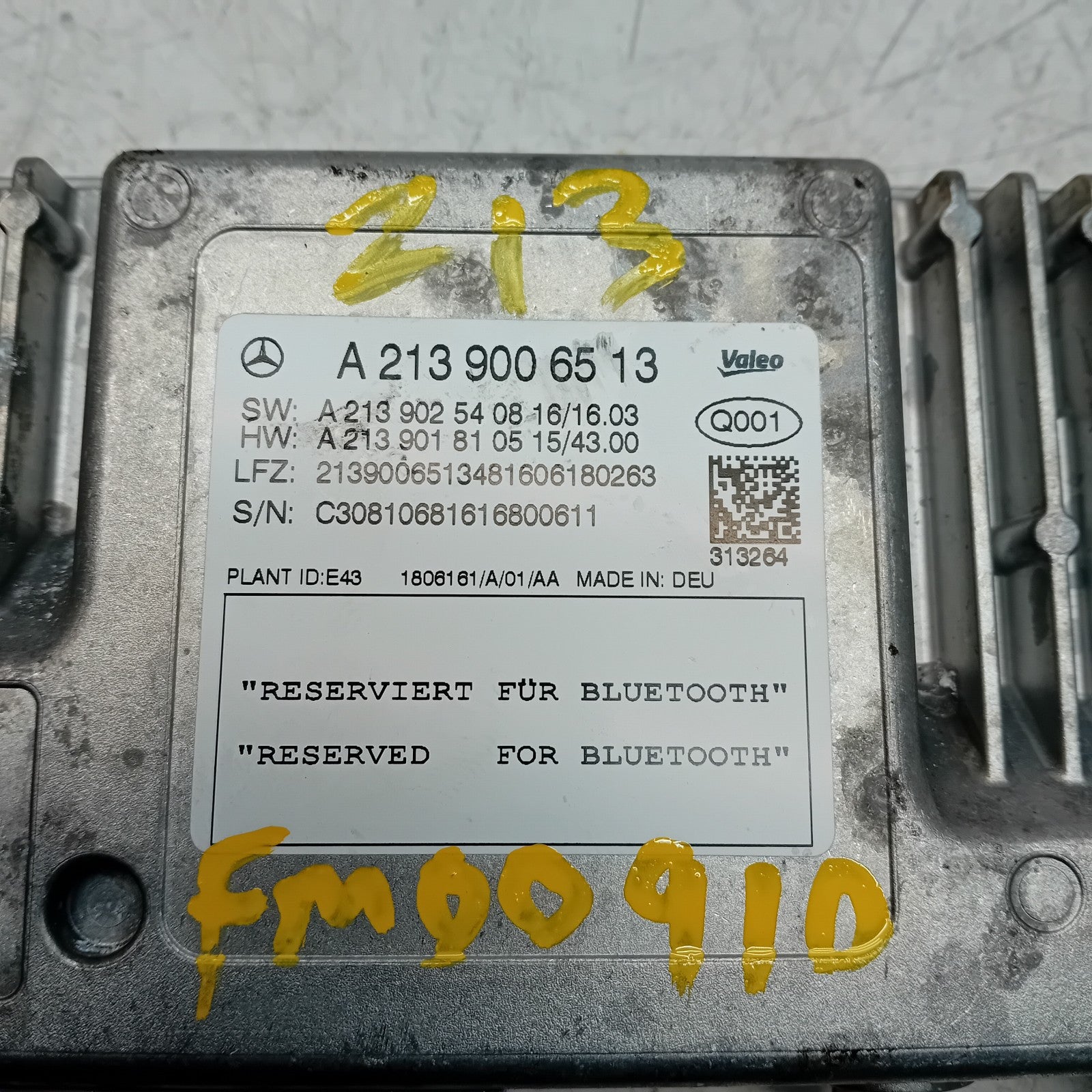 MERCEDES C-CLASS W213 BLUETOOTH PARKING CONTROL MODULE A2139006513 FM00910