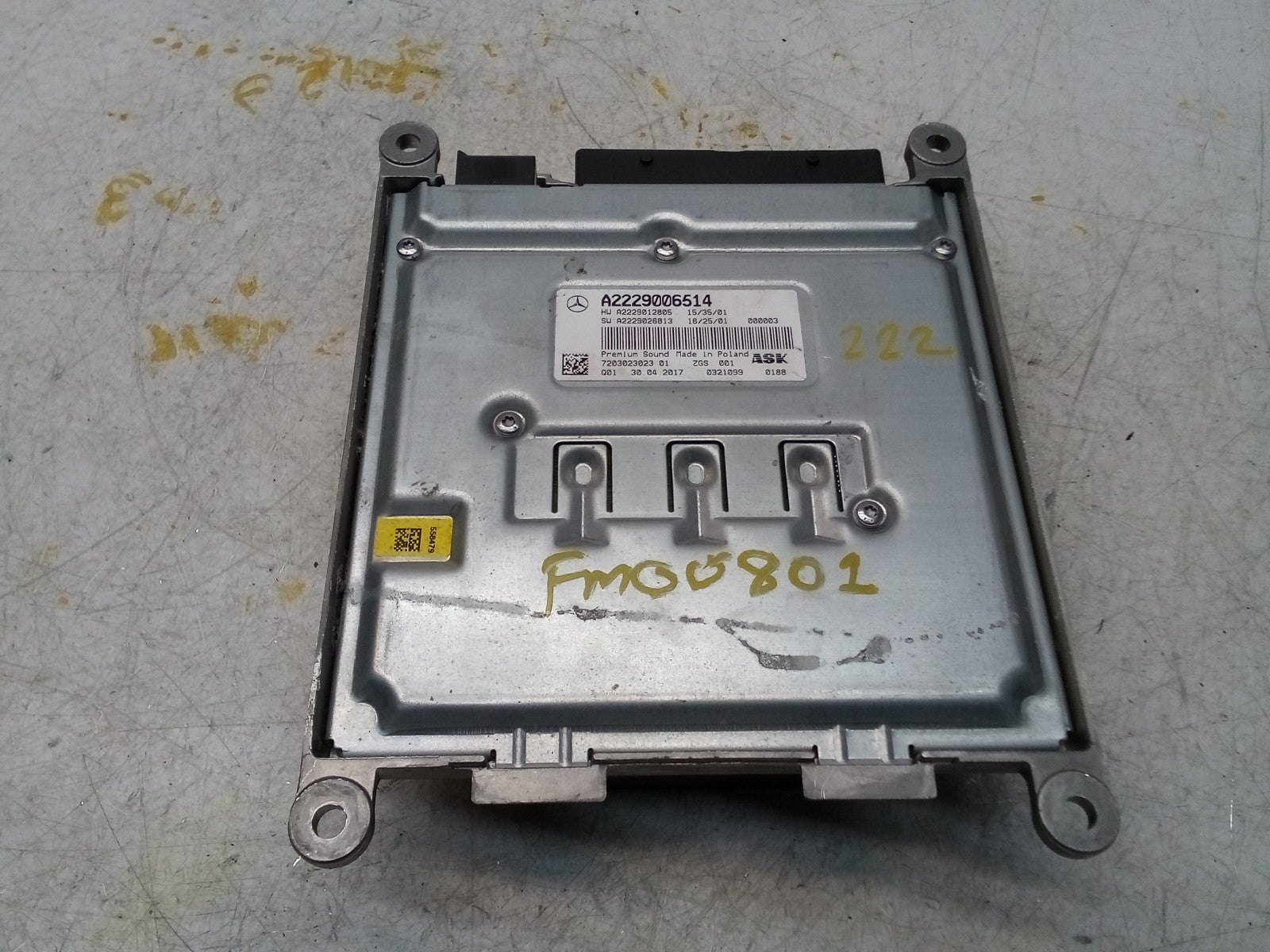 MERCEDES BENZ S-CLASS W222 PREMIUM SOUND SYSTEM AMPLIFIER A2229006514 FM00801