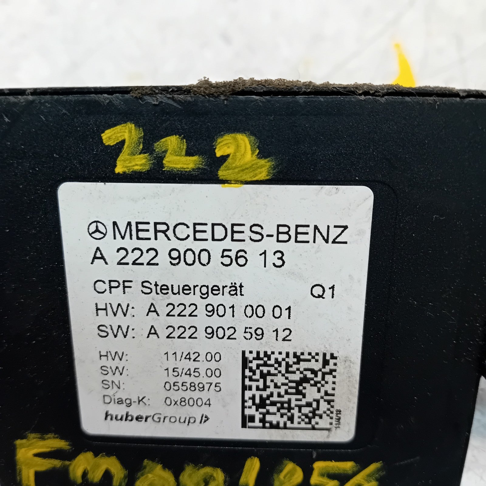 MERCEDES C S CLASS CAMERA REAR CONTROL MODULE ECU A2229005613 FM001056