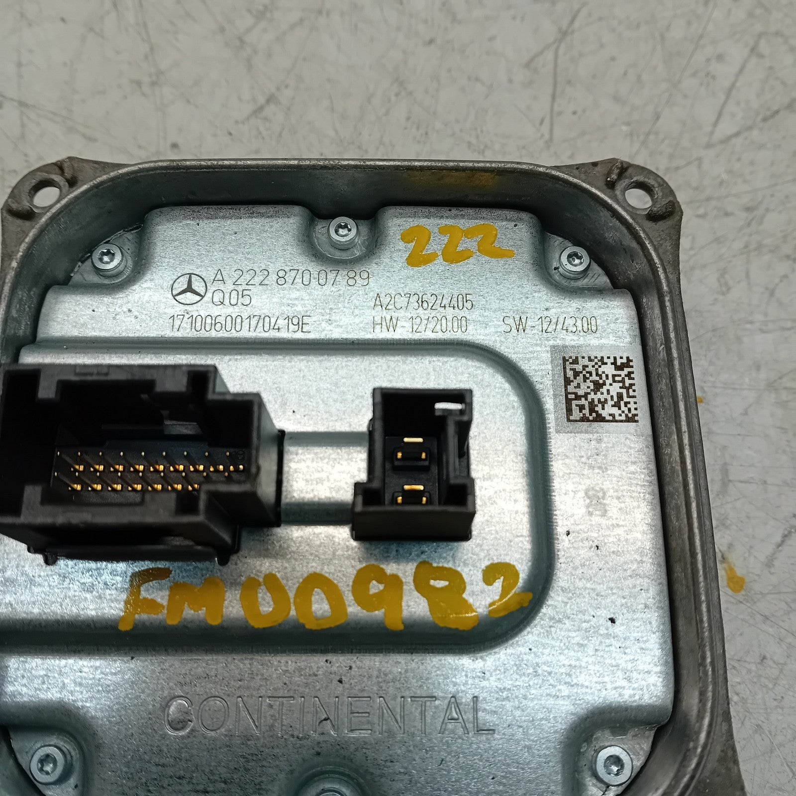 MERCEDES S-CLASS W222 HEADLIGHT CONTROL UNIT A2228700789 FM00982