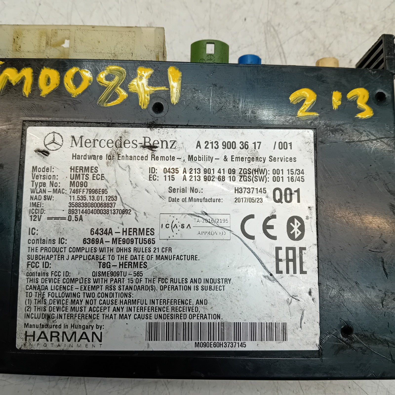 Mercedes W213 Bluetooth Hermes LTE Control Unit Module A2139003617  FM00841