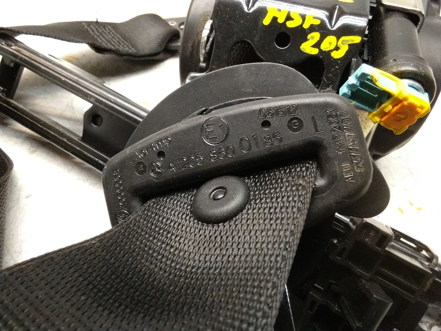 MERCEDES C-CLASS W205 SEAT BELT FRONT PASSENGER LEFT SIDE A2058600185 FMS322 NSF