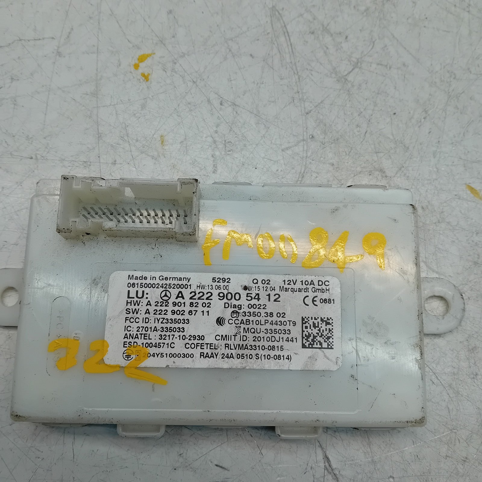 MERCEDES BENZ S-CLASS KEYLESS GO CONTROL UNIT W222 A2229005412 FM00849