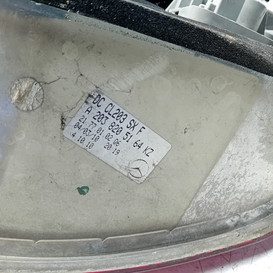MERCEDES CLC W203 2010 PASSENGER SIDE NS REAR TAIL LIGHT A2038205164 FMT158
