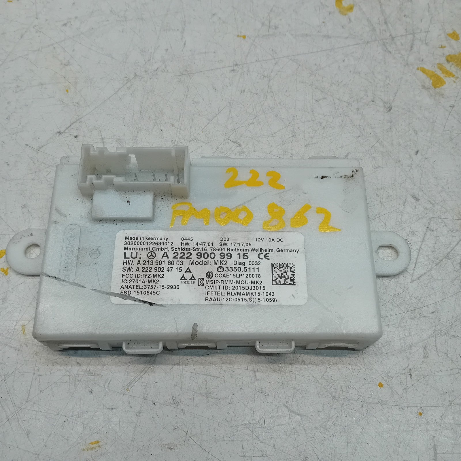MERCEDES BENZ S-CLASS KEYLESS GO CONTROL UNIT W222 A2229009915 FM00862