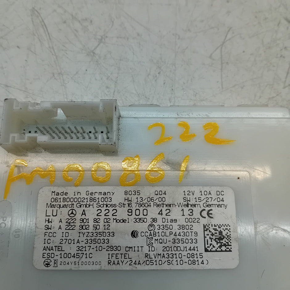 MERCEDES BENZ S-CLASS KEYLESS GO CONTROL UNIT W222 A2229004213 FM00861