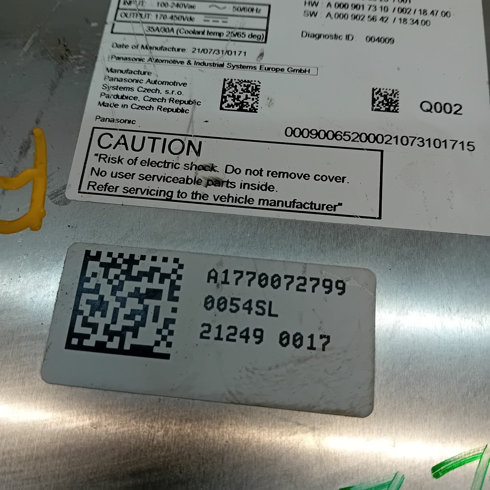 MERCEDES A CLASS W177 BATTERY CHARGER MODULE  A1770072799 A0009006520 FM001010