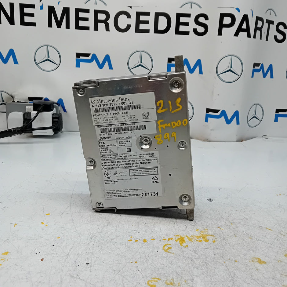 MERCEDES BENZ E-CLASS W213 2016 RADIO CD STEREO HEAD UNIT A2139007511 FM00899