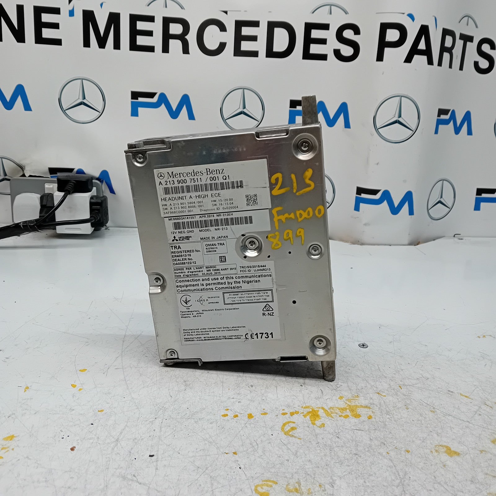 MERCEDES BENZ E-CLASS W213 2016 RADIO CD STEREO HEAD UNIT A2139007511 FM00899