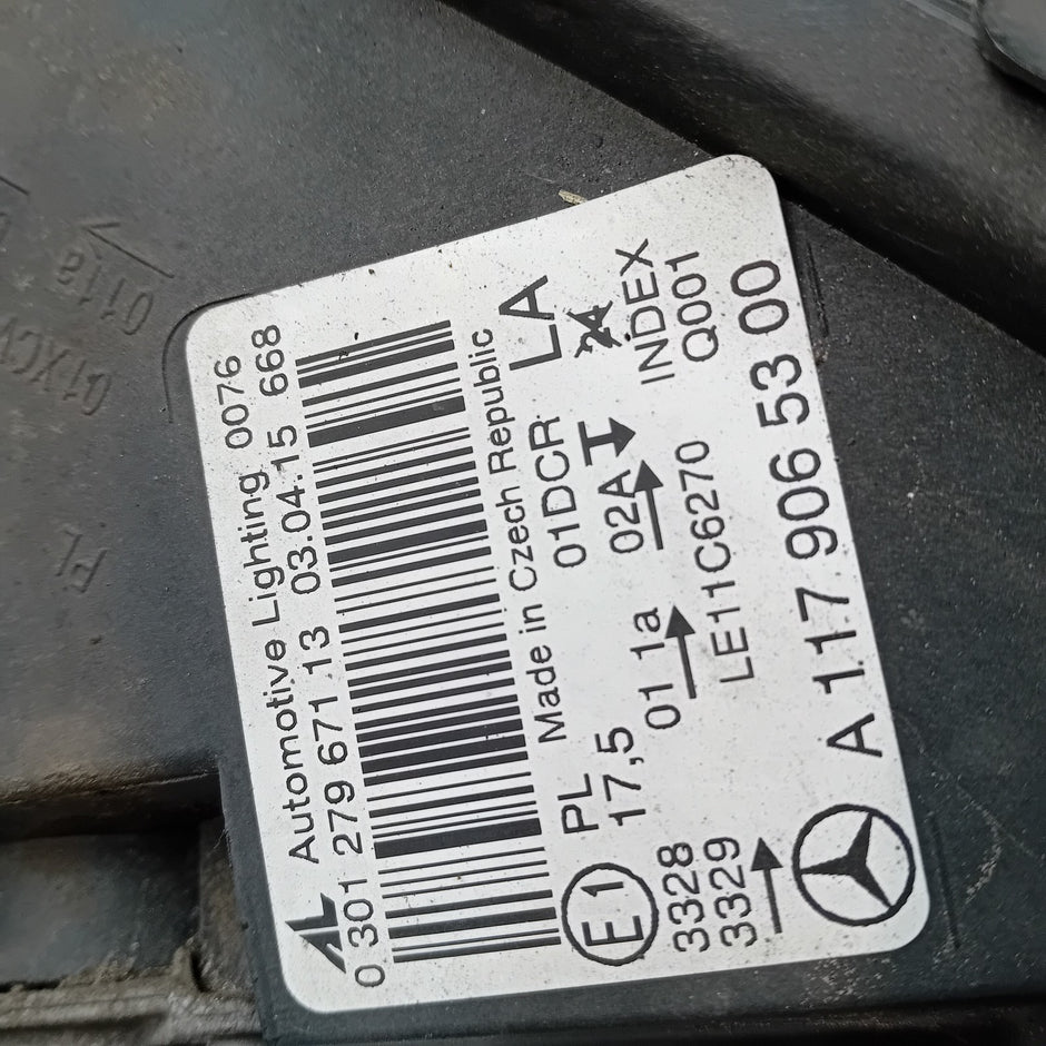 MERCEDES CLA-CLASS HEADLIGHT PASSENGER NS  LEFT A1179065300 2015 BI-XENON FMH178