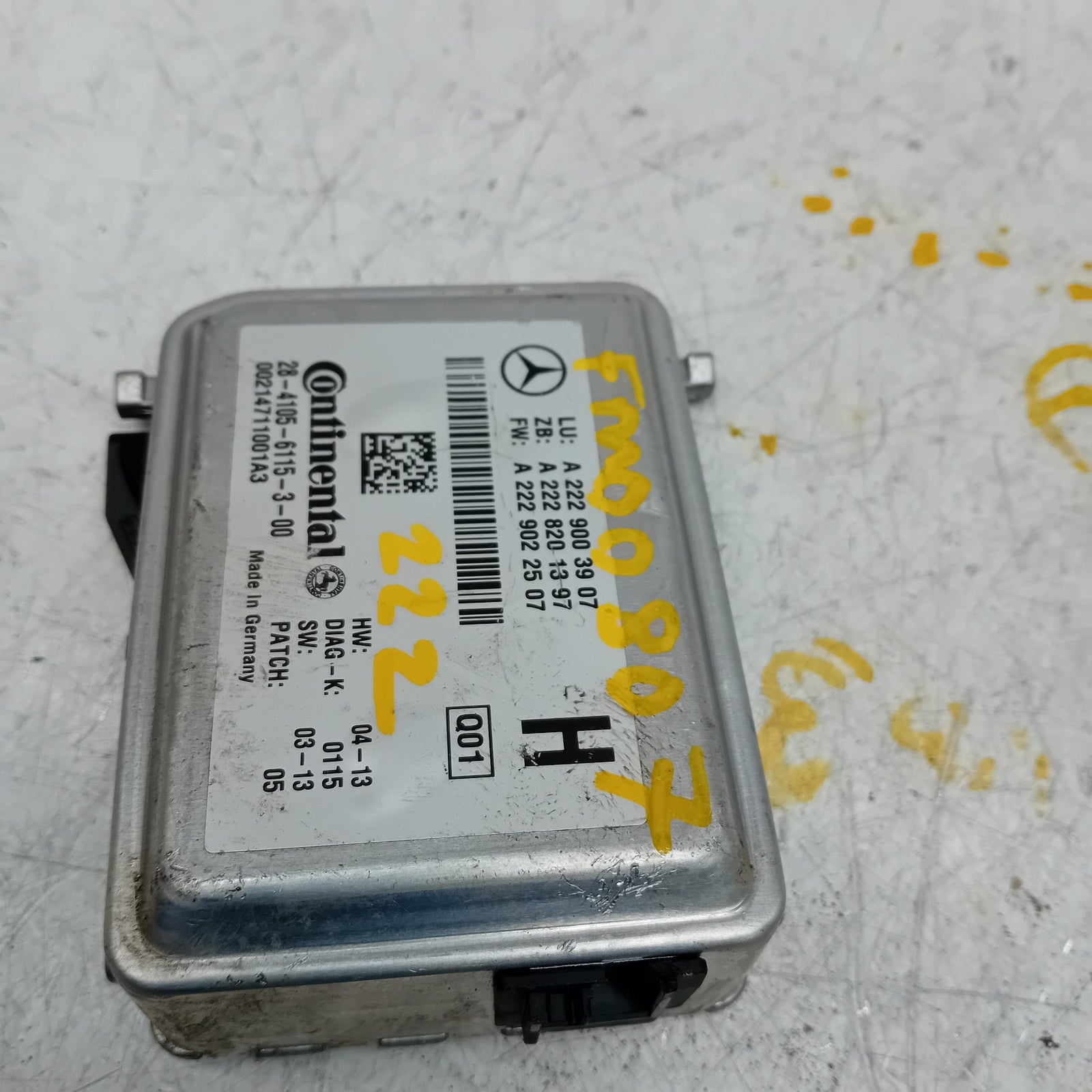 MERCEDES BENZ S-CLASS W222 FRONT WINDSHIELD CAMERA CONTROL A2229003907 FM00807