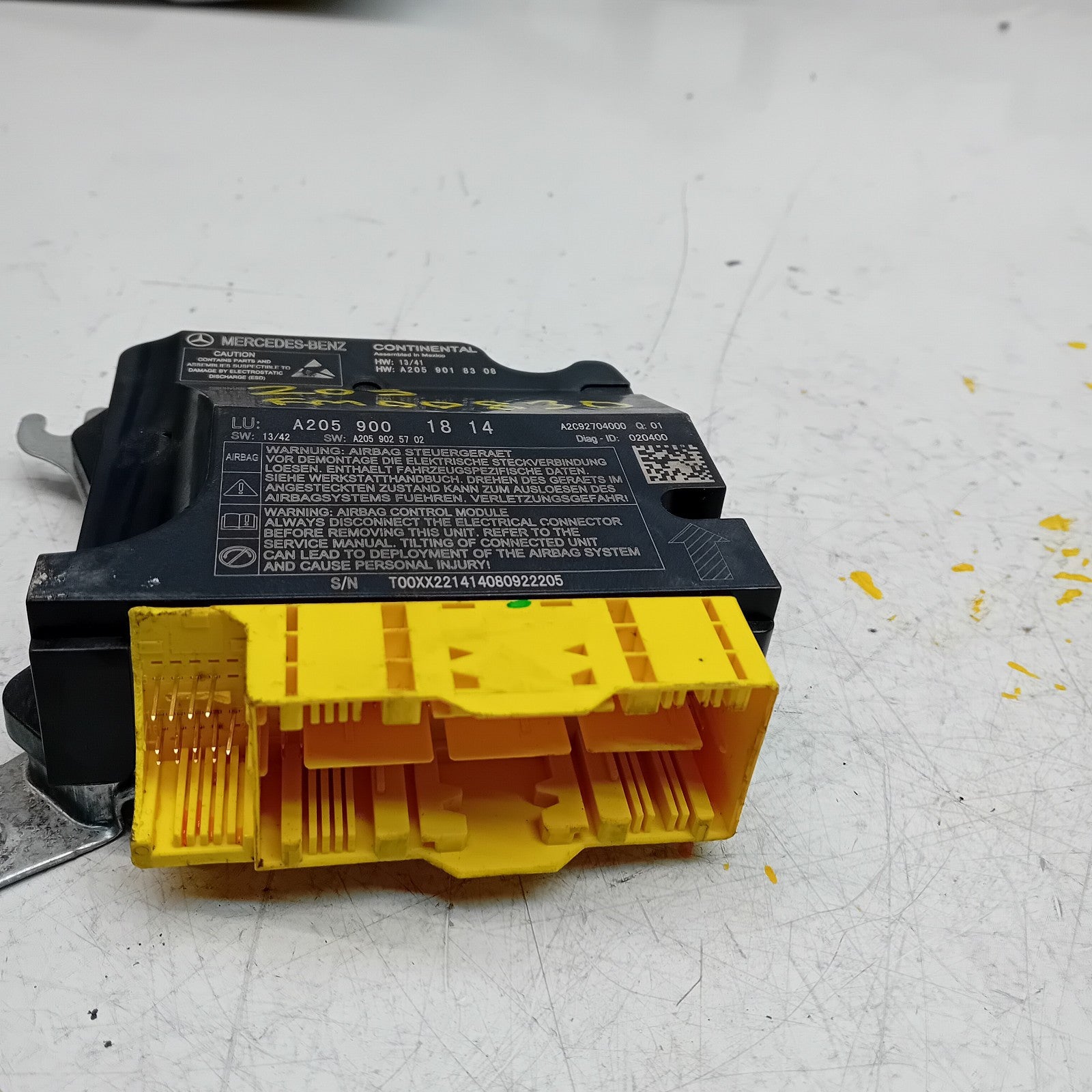 MERCEDES C-CLASS AIRBAG CONTROL MODULE W205 A2059001814 FM00830