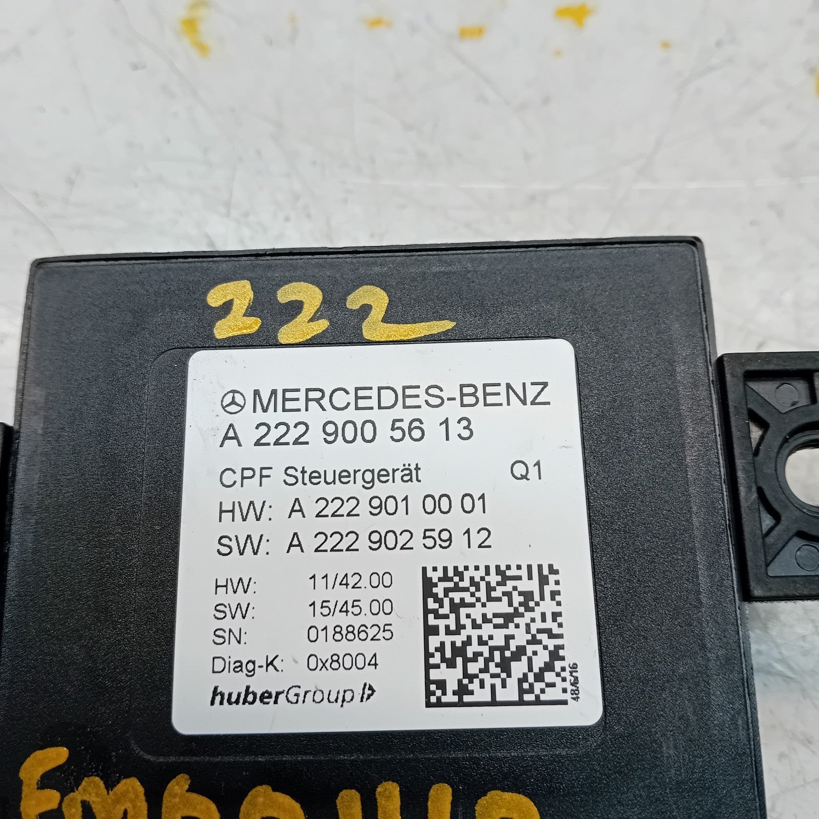 MERCEDES C S CLASS CAMERA REAR CONTROL MODULE ECU A2229005613 FM001110