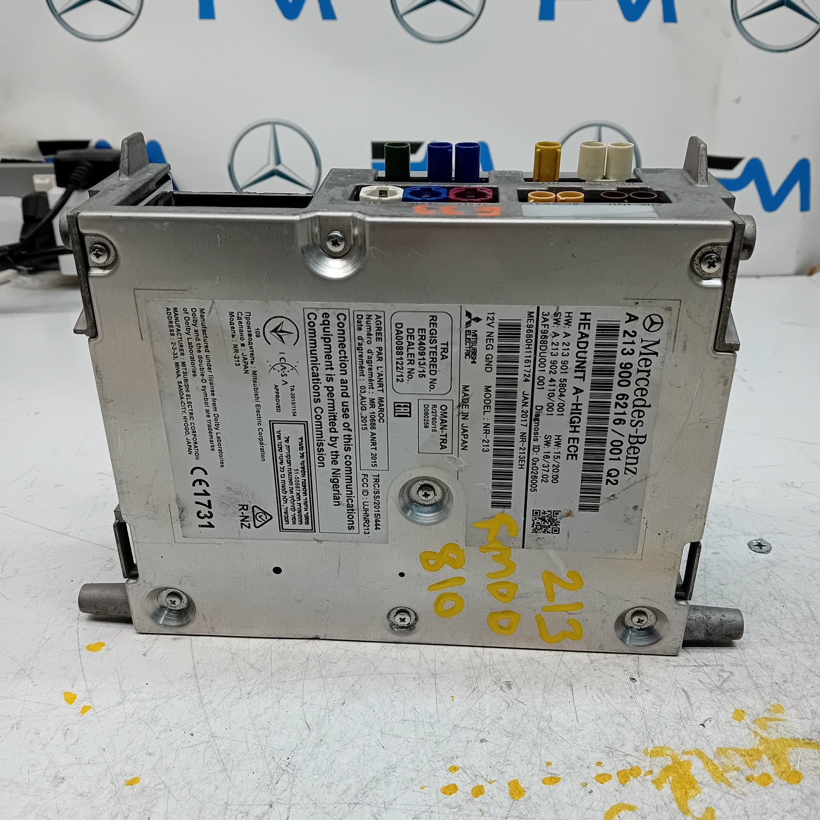 MERCEDES BENZ E-CLASS W213 2018 RADIO CD STEREO HEAD UNIT A2139006216 FM00810