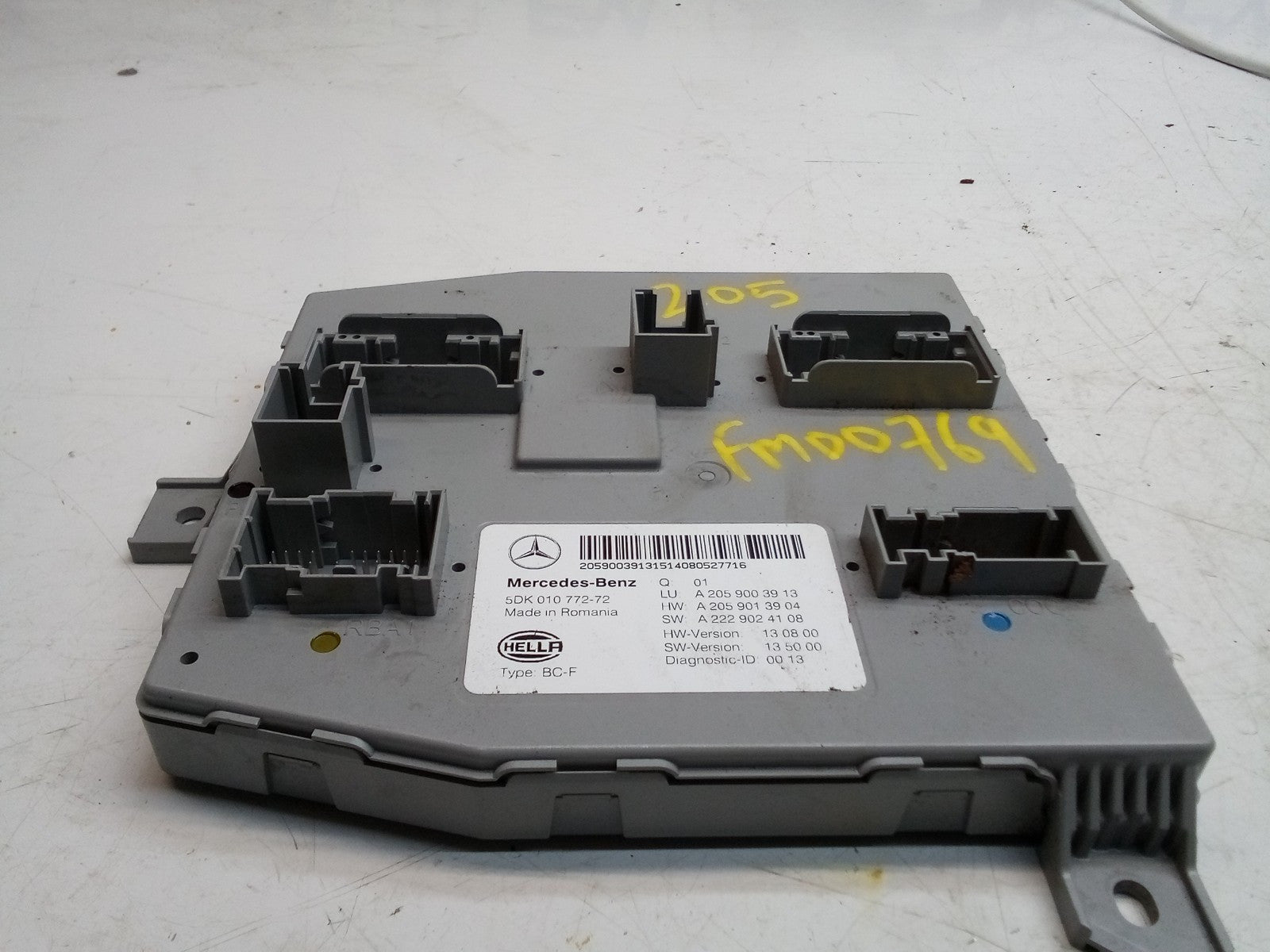 MERCEDES C-CLASS REAR SAM CONTROL MODULE W205 A2059003913 FM00769