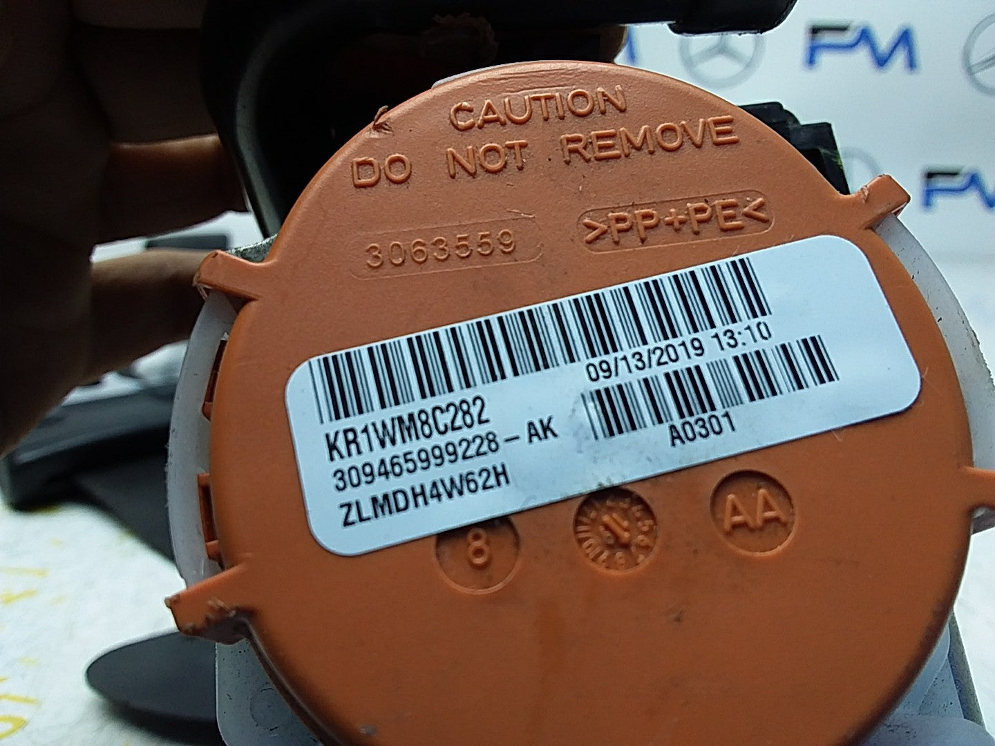 MERCEDES A CLASS  FRONT RIGHT SEAT BELT WITH PRETENSIONER A1778600800 FMS57 OSF
