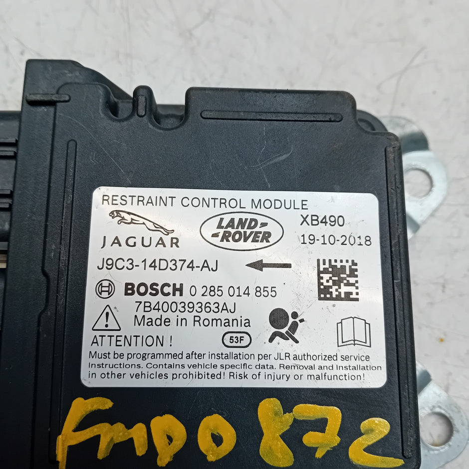 LANDROVER DISCOVERY SPORT 2016 RESTRAINT CONTROL MODULE J9C3-14D374-AJ FM00872