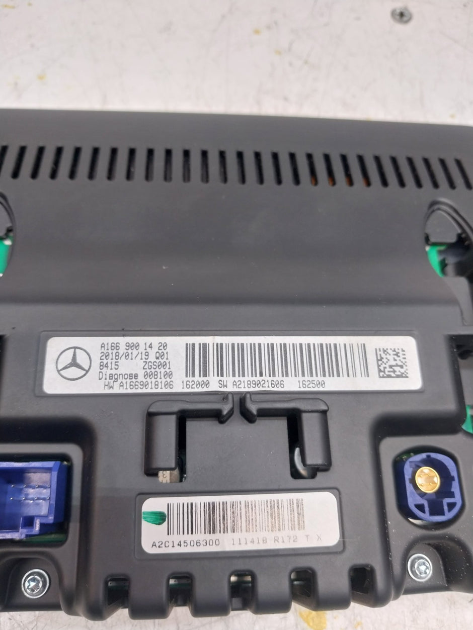 MERCEDES M-CLASS W166 DISPLAY SCREEN A1669001420 2018 FM00715