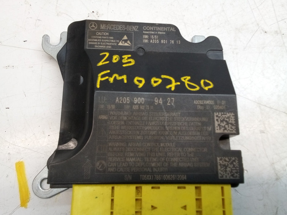 MERCEDES C-CLASS AIRBAG CONTROL MODULE W205 A2059009427 FM00780